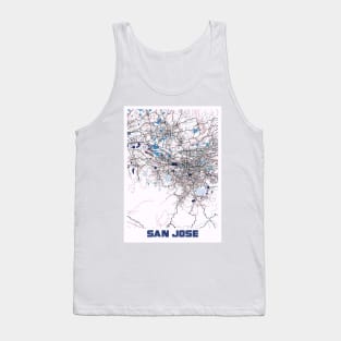 San Jose - Califonia MilkTea City Map Tank Top